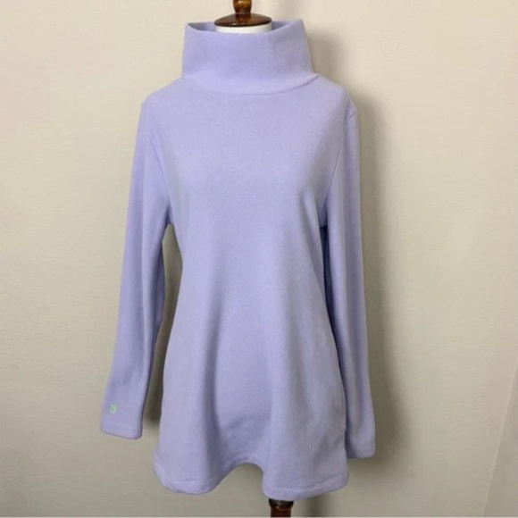 Dudley Stephens Cobble Hill Turtleneck Terry Fleece Sweater Lavender Small - Picture 3 of 5